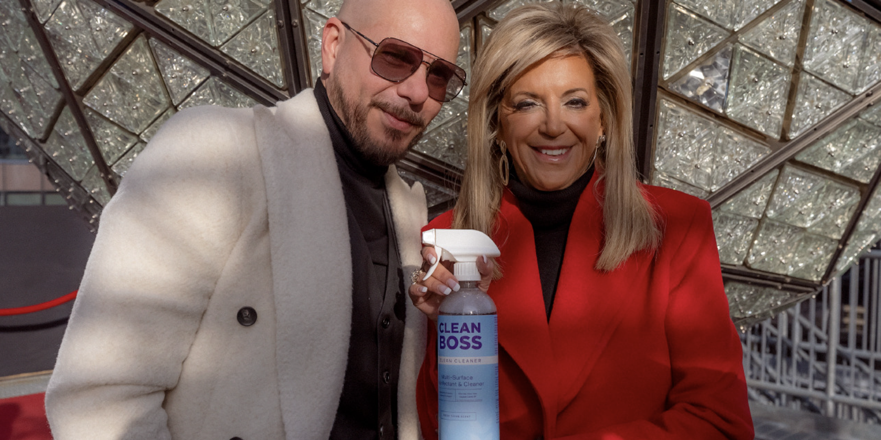 Times Square New Year's Eve Ball Unveiled: CleanBoss Co-Founders Pitbull  and Joy Mangano Clean and Install Final Crystals In Time For 2025 New  Year's Eve Ball Drop Celebration – Nevarez Communications, image size:1784x892